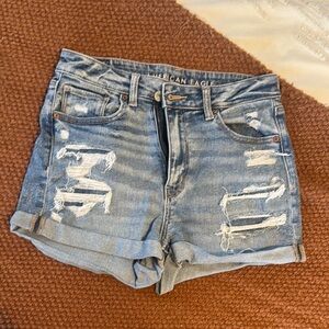 American Eagle Outfitters Women's Blue Denim Mom Shorts